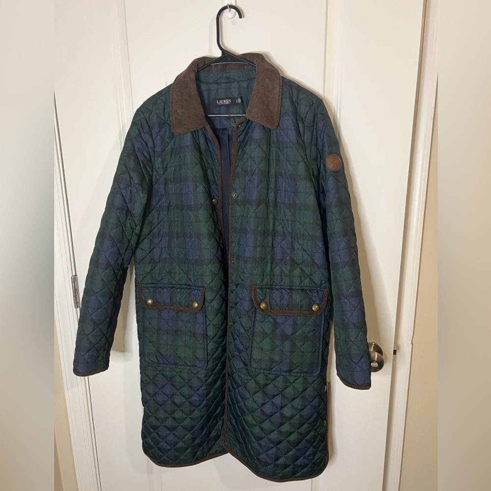 Ralph Lauren Green and Brown Quilted Jacket